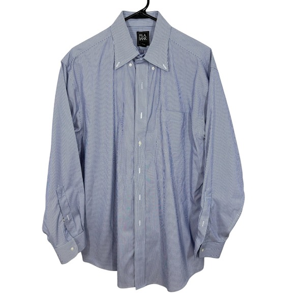 Jos A Bank Other - Jos A Bank Traveler Mens Button Down Shirt Blue White Stripe Traditional 16 33